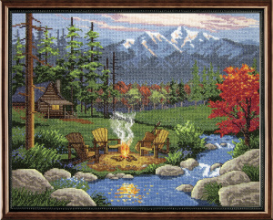 Набор для вышивания "Костер в лагере". Арт 032-1805