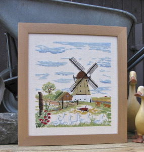 Набор для вышивания: "Мельница с гусями". Арт 21336