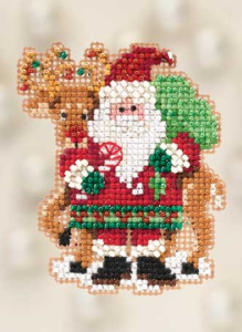 Набор для вышивания бисером "Санта и олень". Арт MH182305               