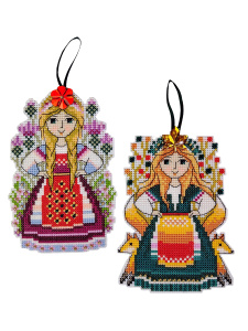 Набор для вышивания на пластиковой канве "Девы лета и осени". Арт 23.001.10