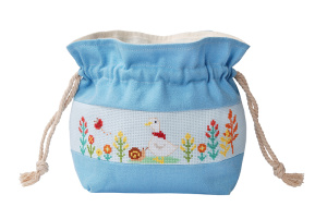 Набор для вышивания сумки на шнурке "Утка и улитка". Арт 2860505