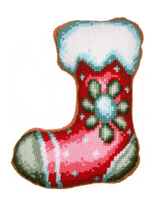 Набор для вышивания подушки "Новогодний носочек". Арт PN-0215336