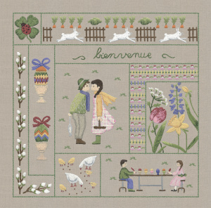 Набор для вышивания:"April" (Апрель), 22 х 22 см. Арт 7704