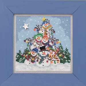 Набор для вышивания бисером "Груда снеговиков". Арт MH141932