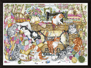 Набор для вышивания "Котята, любящие шить". Арт 3408