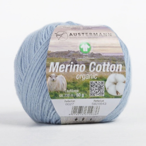 Пряжа Merino Cotton organic, 55% шерсть, 45% хлопок, 50 г, 230 м. Арт 98311-0027