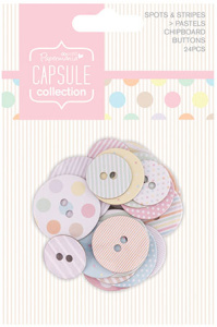 Набор пуговиц картонных Spots & Stripes Pastels. Арт PMA355002               