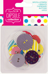 Набор пуговиц картонных Spots & Stripes Brights. Арт PMA355004