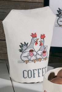 Набор для вышивания декоративной грелки для чайника  "Куриные посиделки". Арт 04-0436