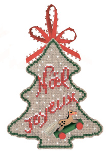 Набор для вышивания елочной игрушки "SAPIN JOYEUX NOËL" (Ёлка "С Рождеством"). Арт 2732