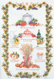 Набор для вышивания "Кухня Sampler", канва лён 32 ct. Арт 2027                    