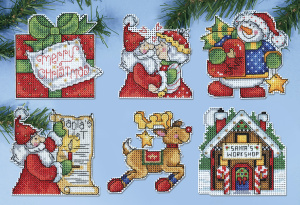 Набор для вышивания елочных украшений "Мастерская Санты". Арт 1692