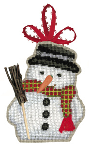 Набор для вышивания елочной игрушки "BONHOMME DE NEIGE" (Снеговик). Арт 2726