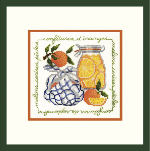 Набор для вышивания:"Confitures D'oranges" (Апельсиновый джем), 11,5 х 11,5 см. Арт 2251