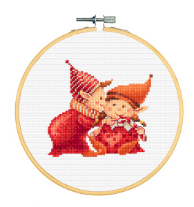 Набор для вышивания "Два гнома", канва Aida 14 ct. Арт DSB043G