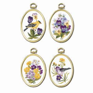 Набор для вышивания "Полевые цветы", 4 сюжета с рамками. Арт 004-0715