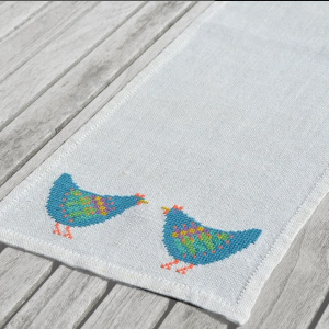 Набор для вышивания дорожки: "Синие курочки". Арт 16-5757