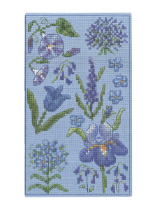 Набор для вышивания футляра для очков "Spectacle Case Blue Flowers" (Голубые цветы), 8,5 х 16 см. Арт 3249