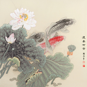 Набор для вышивания "Лотос и карпы". Арт 2031501