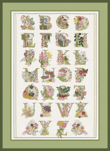 Набор для вышивания "Abécédaire Fleurs" (Цветочный семплер), 44 х 70 см. Арт 2012