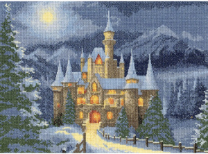 Набор для вышивания "Рождественский сказочный замок". Арт JCFC1823E