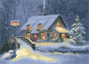 Набор для вышивания "Новогодний домик". Арт JCXC1100E