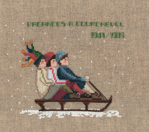 Набор для вышивания:"A TROIS SUR LA LUGE" (Втроём на санках). Арт 2326