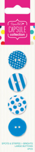 Набор пуговиц Spots & Stripes Brights - Blue. Арт PMA354404
