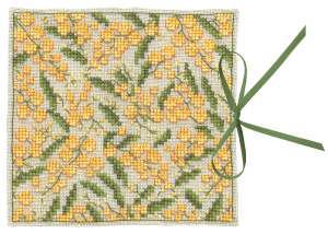 Набор для вышивания чехла для игл:"ÉTUI A AIGUILLES MIMOSAS" (Мимоза), 12 х 12  см. Арт 3471