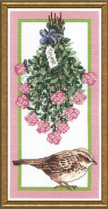 Набор для вышивания "Воробей с цветами". Арт 008-0208