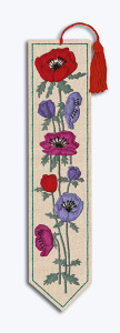 Набор для вышивания закладки "Bookmark Anemones" (Анемоны), 20 х 4,5 см. Арт 4728