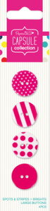Набор пуговиц Spots & Stripes Brights - Pink. Арт PMA354406