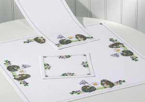 Набор для вышивания скатерти "Ёжики" . Арт 27-4833