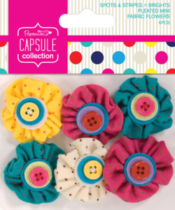 Мини цветы декоративные из ткани Spots & Stripes Brights. Арт PMA358011