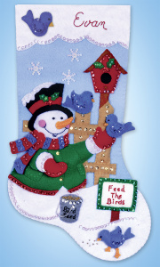 Набор для вышивания сапожка для подарков "Кормление птиц". Арт 5296