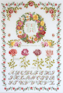 Набор для вышивания "Алфавит с розами", канва лён 32 ct. Арт 2043                    