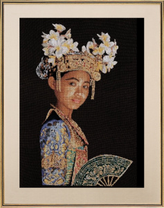 Набор для вышивания "Баллийская танцовщица", канва аида (черная) 16 ct. Арт 597.05
