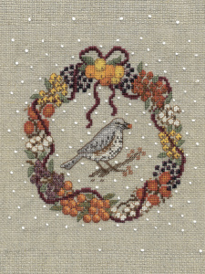 Набор для вышивания "November wreath - Redwing" (Ноябрьский венок "Краснокрылый"). Арт 2698