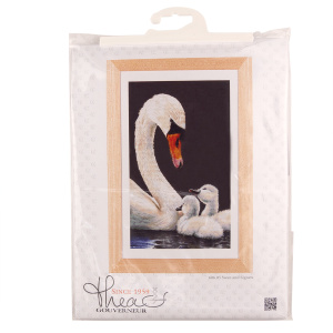 Набор для вышивания "Лебедь", канва аида (черная) 16 ct. Арт 606.05