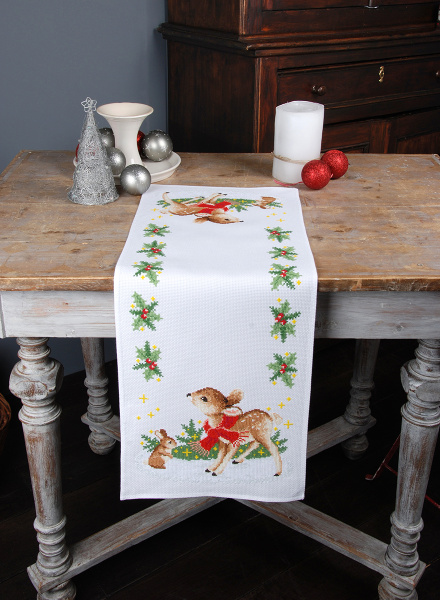 Набор для вышивания дорожки "Маленький олененок с кроликом". Арт PN-0166670