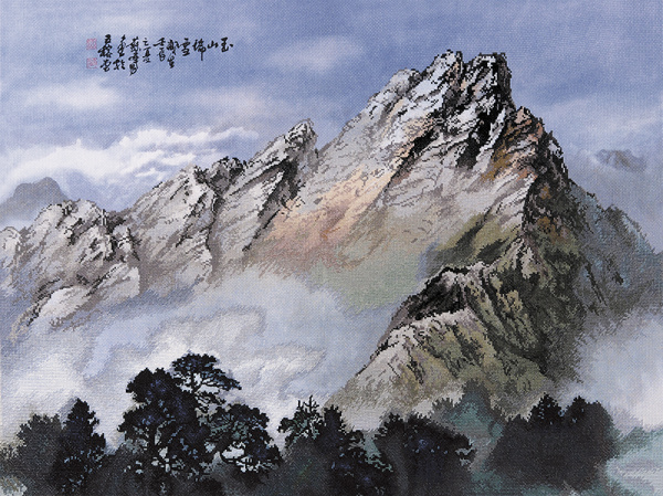 Набор для вышивания "Первый снег в горах". Арт 2031806