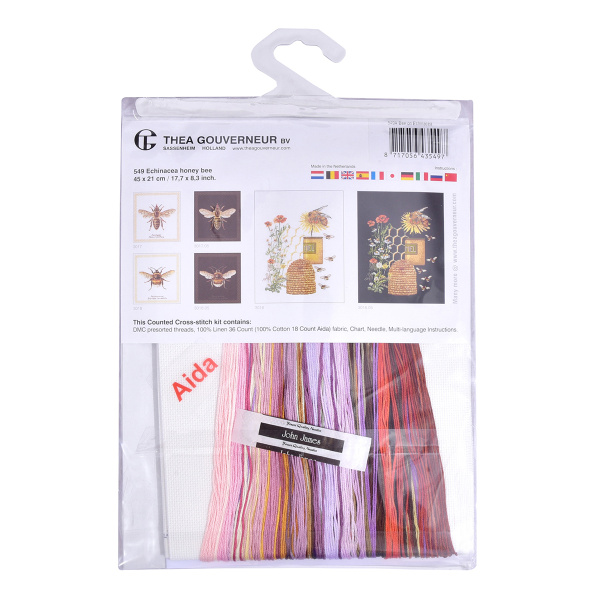 Набор для вышивания "Пчела на эхинацее", канва Aida 18 ct. Арт 549A
