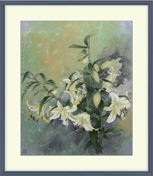 Набор для вышивания "Лилия в зеленой оправе". Арт 2031207