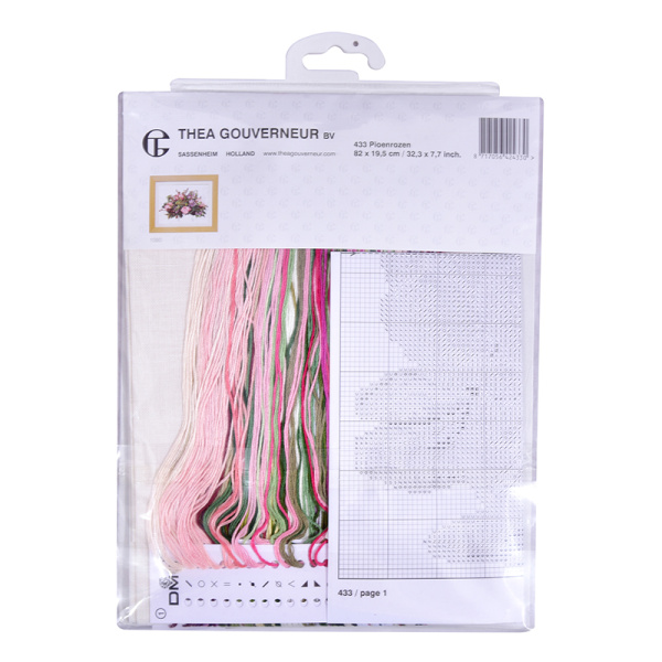 Набор для вышивания "Пионы", канва лён 36 ct. Арт 433                     