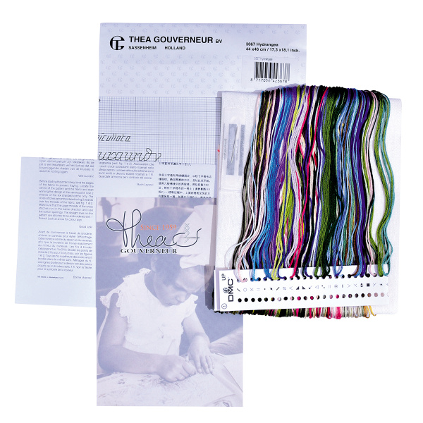 Набор для вышивания "Гортензия в группе", канва лён 32 ct. Арт 3067                    