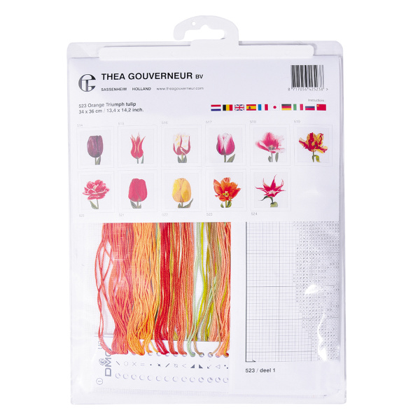 Набор для вышивания "Оранжевый тюльпан", канва лён 36 ct. Арт 523