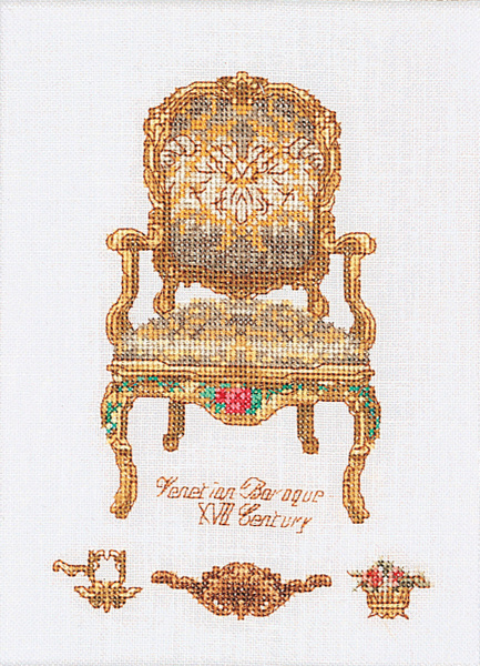 Набор для вышивания "Шесть стульев", канва лён 36 ct. Арт 3068                    