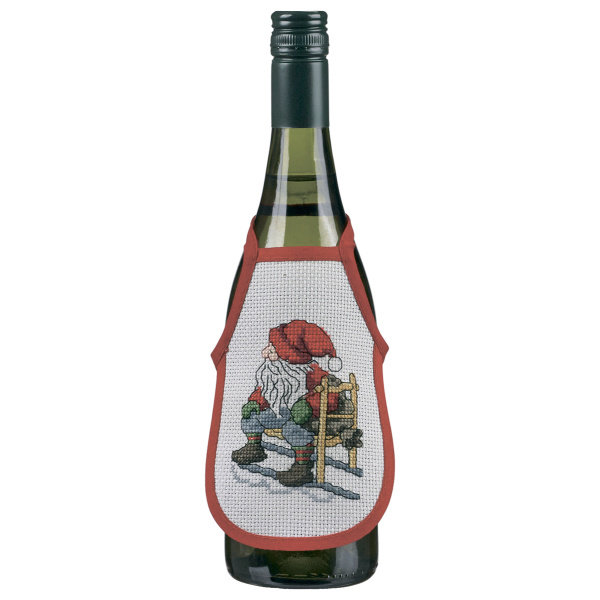 Набор для вышивания фартучков на бутылку "Рождественские гномы". Арт 78-6612