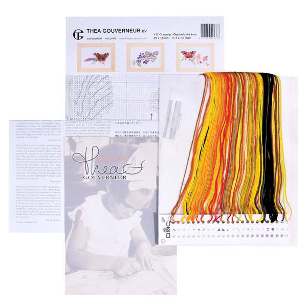 Набор для вышивания "Бабочка-настурция", канва лён 36 ct. Арт 437                     