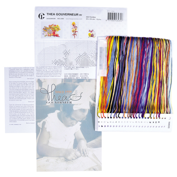 Набор для вышивания "Анютины глазки", канва аида 18 ct. Арт 454A                    